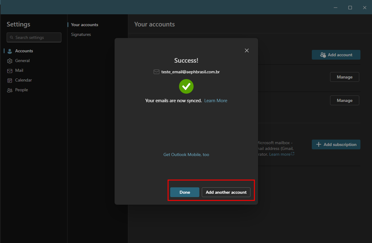 adicionar outro outlook exemplo6