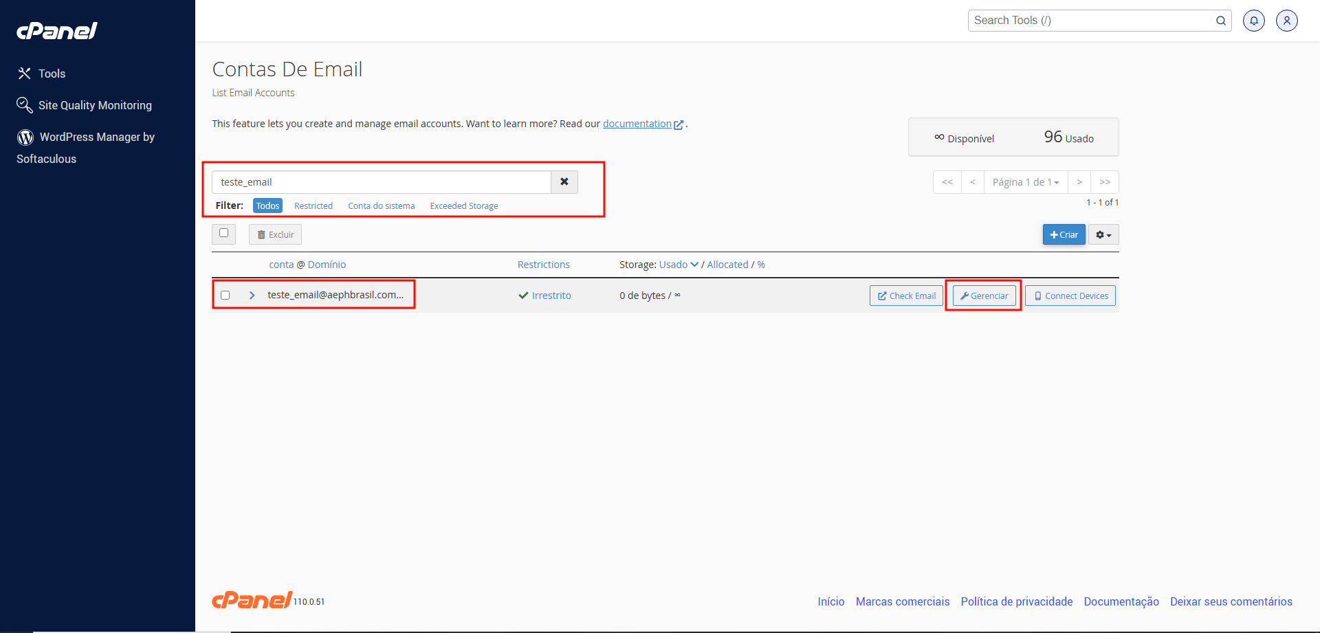 Alteracao de email exemplo1