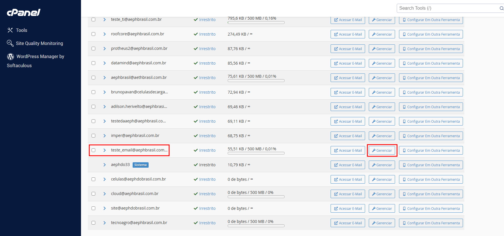 limpeza de  email1