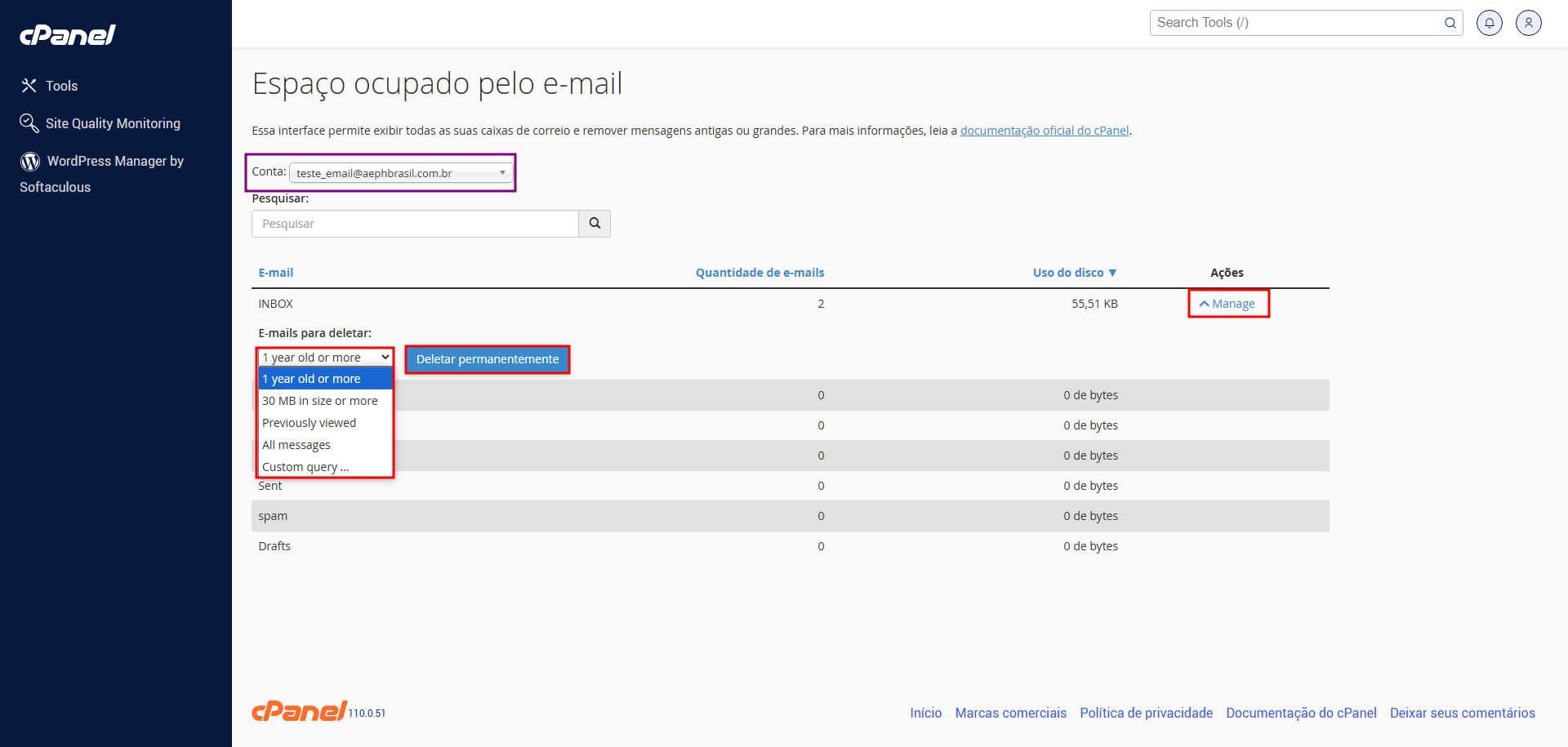 limpeza de  email3